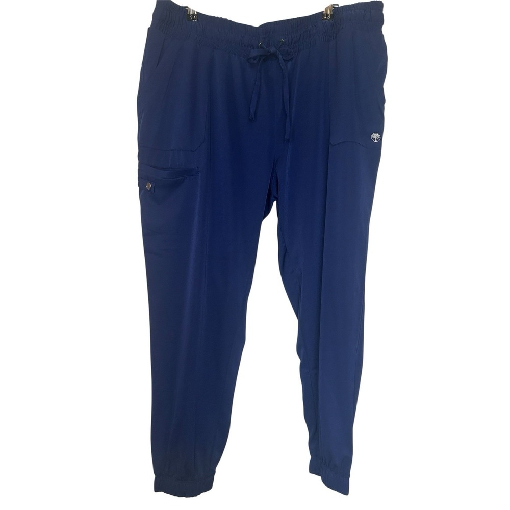 HH Works Healing Hands Women's  Jogger Cargo Pants Scrubs Size 1X Petite Navy